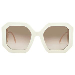 Brown Gradient Geometric Sunglasses SPP067 09ZQ