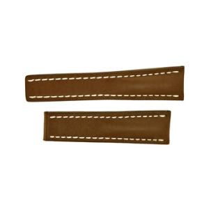 Brown Leather Strap with White Contrast Stitching 2420mm