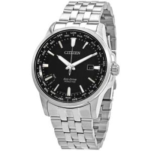 Brycen World Time Black Dial Stainless Steel Watch BX100057E