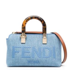 By The Way Logo Embroidery Denim Handbag