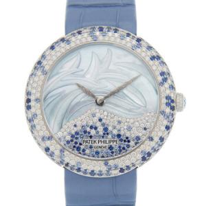Calatrava Automatic Mother of Pearl and Blue Sapphire Watch 4899901G001