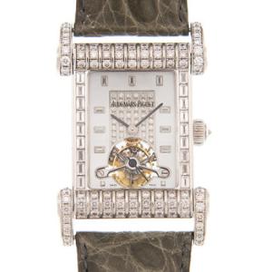 Canape Tourbillon Hand Wind Diamond Silver Dial Watch 25951BC