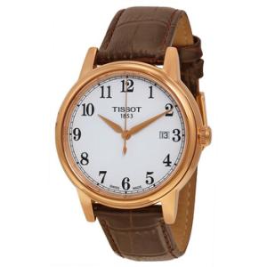 Carson White Dial Brown Leather Watch T0854103601200