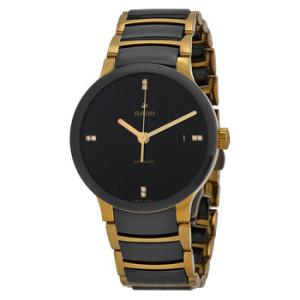 Centrix Black Dial Goldplated and Black Ceramic Watch R30035712
