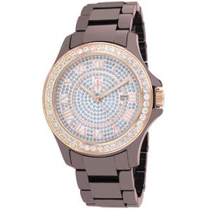 Ceramic Crystal Pave Dial Maroon Watch JV9416