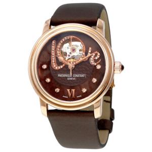 Chocolate Guilloche Mother of Pearl Leather Watch FC310CLHB2P4
