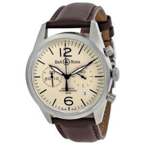 Chronograph Beige Dial Brown Leather Watch RBRV126BEISTSCA