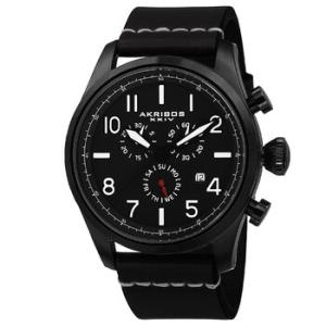 Chronograph Black Dial Black Ionplated Watch AK705BK