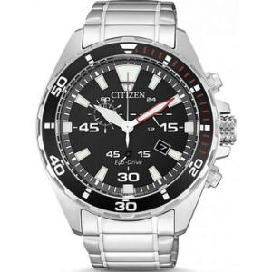 Chronograph Black Dial Stainless Steel Watch AT243080E