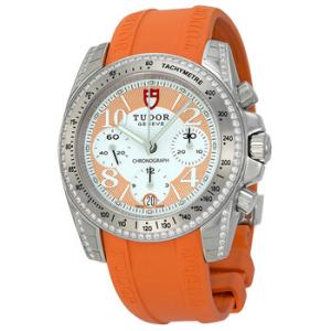 Chronograph Dial Diamond Orange Rubber Watch 20310WOASORS