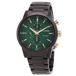 Chronograph EcoDrive Green Dial Watch CA074685X
