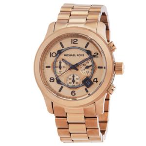 Chronograph Quartz Beige GoldTone Dial Watch MK9106