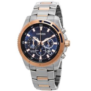 Chronograph Quartz Blue Dial TwoTone Watch AN820653L