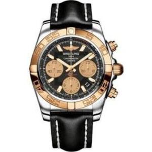 Chronomat 41 Black Dial Chronograph Steel and 18K Rose Gold Watch CB014012BA53BKLT