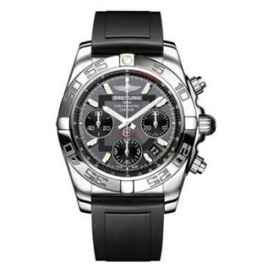 Chronomat 41 Grey Dial Black Rubber Watch AB014012F554BKPT3