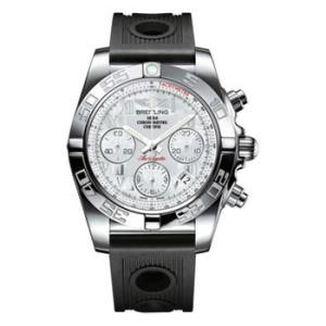 Chronomat 41 Mother Of Pearl Dial Black Rubber Watch AB014012A746BKOR