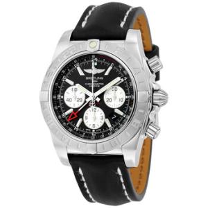 Chronomat 44 GMT Automatic Black Dial Black Leather Watch AB042011BB56BKLT