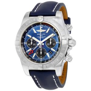 Chronomat 44 GMT Automatic Blue Dial Bue Leather Watch AB042011C852BLLT