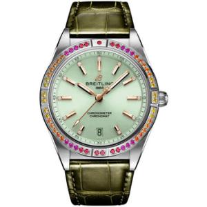Chronomat Automatic Diamond Crystal Green Dial Watch a10380611L1p1