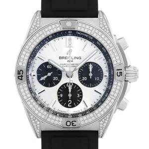 Chronomat B01 Chronograph Automatic Chronometer Diamond Silver Dial Watch AB0134721G1S1