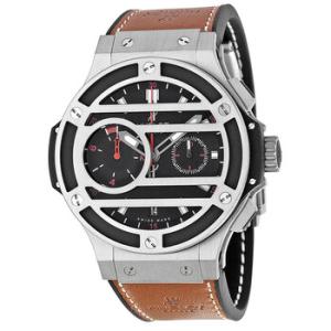Chukker Bang Black Dial Titanium Brown Leather Watch 317NM1137VR