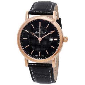 City Black Dial Black Leather Watch H611251PN