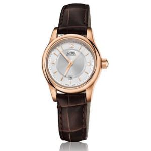 Classic Date Silver Dial Brown Leather Watch 01 561 7650 483107 6 14