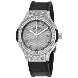 Classic Fusion Diamond Dial Black Leather Titanium Case Automatic Watch 565.NX.9010.LR.1704