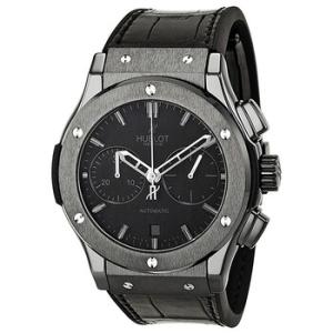 Classic Fusion Matte Black Automatic Chronograph Black Alligator Watch 521.CM.1110.LR