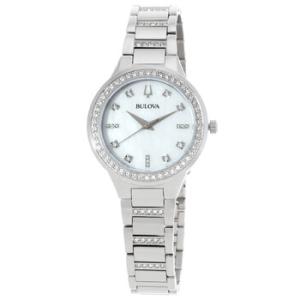 Classic Quartz Crystal White Dial Watch and Necklace Set 96X162
