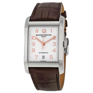 Classima Silver Dial Brown Leather Watch MOA10156