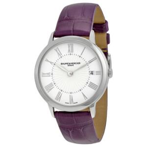 Classima White Dial Purple Leather Watch