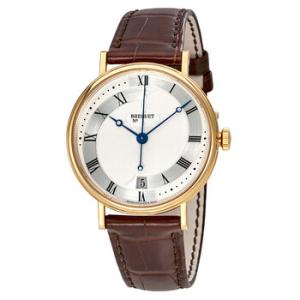 Classique 18kt Yellow Gold Automatic Silver Dial Leather Watch 5197BA15986
