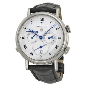 Classique Alarm White Gold Black Leather Watch 5707BB129V6