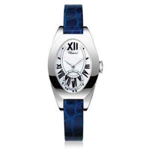 Classique Femme 18kt White Gold Blue Leather Watch