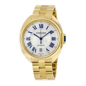 Cle Silvered Flinque Dial 18kt Yellow Gold Watch WGCL0003
