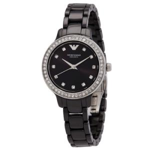 Cleo Quartz Crystal Black Dial Watch AR70008