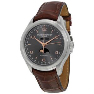 Clifton Grey Dial Brown Leather Watch MOA10213