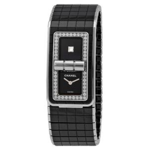 Code Coco Black Diamond Dial Steel and Ceramic Watch H5148