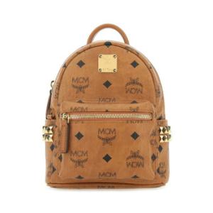 Cognac Repeat Logo Backpack in Cognac