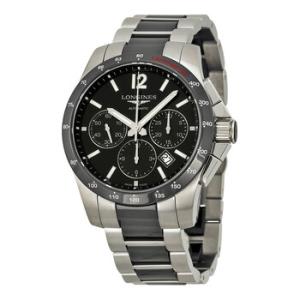 Conquest Automatic Chronograph Black Dial Watch L2.744.4.56.7