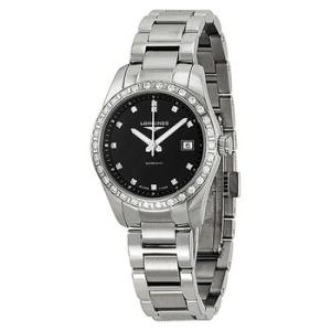 Conquest Classic Black Dial Stainless Steel Watch L22850576