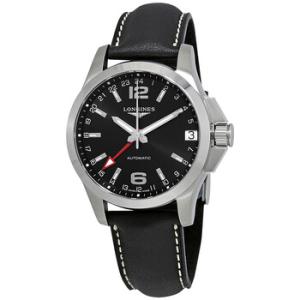 Conquest GMT Automatic Black Dial Watch L36874562