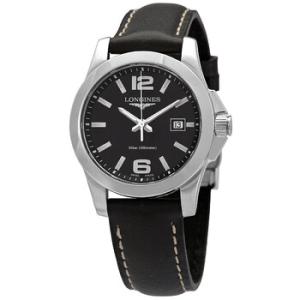 Conquest Quartz Black Dial Watch L3.376.4.58.3