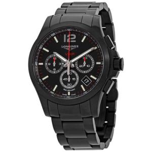 Conquest V.H.P. Perpetual Chronograph Quartz Black Dial Watch L3.717.2.56.6