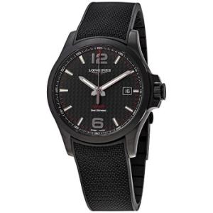 Conquest V.H.P. Perpetual Quartz Black Carbon Dial Watch L3.726.2.66.9