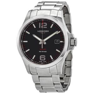 Conquest V.H.P. Perpetual Quartz Black Carbon Dial Watch L37264666