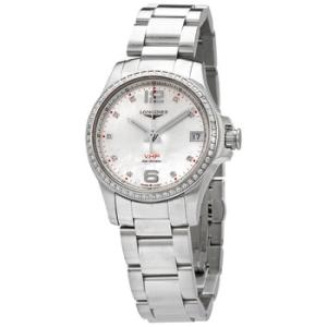 Conquest V.H.P. Quartz Diamond White Mother of Pearl Dial Watch L3.316.0.87.6