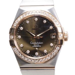 Constellation Automatic Chronometer Diamond Brown Dial Watch 123.25.38.21.63.001