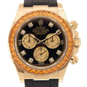 Cosmograph Daytona Chronograph Automatic Chronometer Diamond Black Dial Watch 116588 SACO